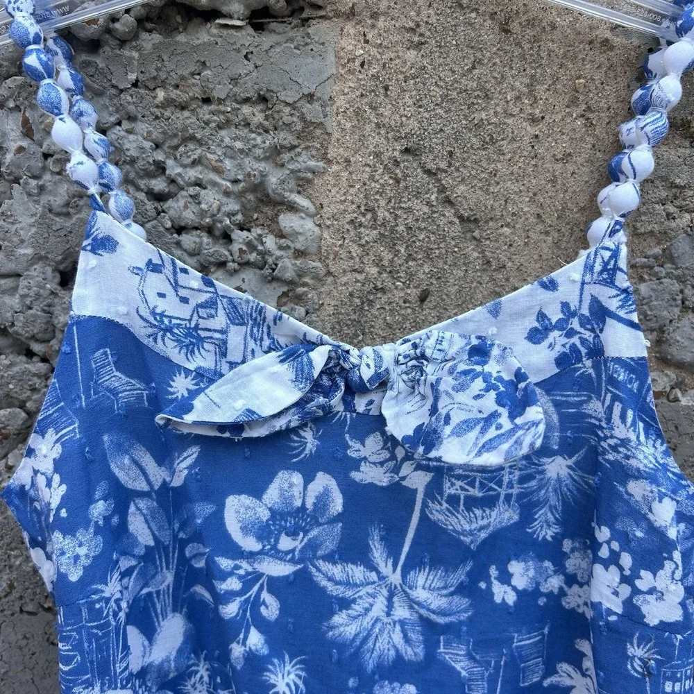 Haute Hippie Beach Vacation Sundress Kids 12 Cotton Tiered Floral Maxi Dress - Picture 2 of 4